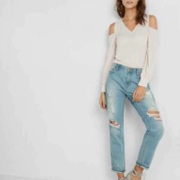 Teal Blue V-Neck Cold Shoulder Long Sleeve Top XS - Picture 13 of 15